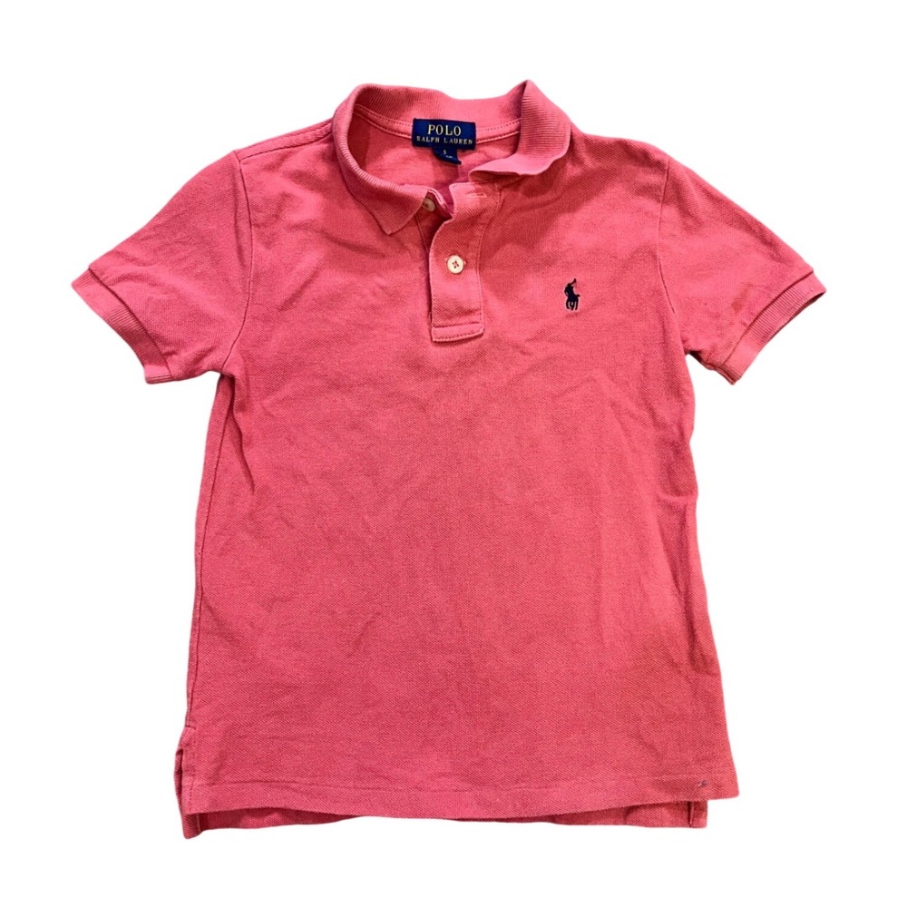 Polo Ralph Lauren Boys Pink Short Sleeve Cotton Pique Polo Shirt Size 5